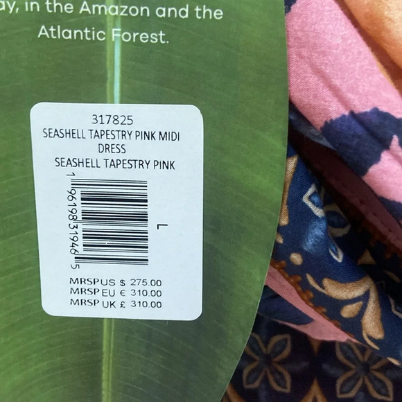 NWT farm rio Pink Seashell Tapestry Midi Dress - Picture 4 of 9